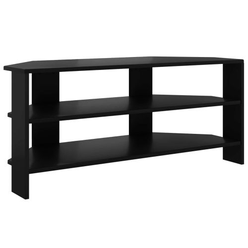 Ъгловшкафзателевизор Черно 102x40,5x45см Инженерно дърво