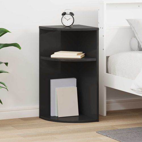 Крайна масичка Черно 29,6 x 29,6 x 60 см Инженерно дърво