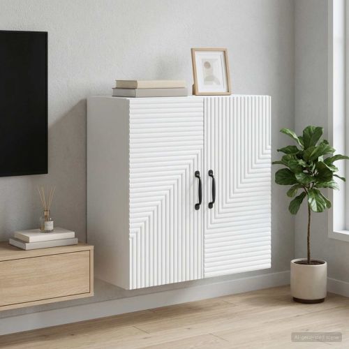 Стенно шкафче Бяло 59 x 31 x 60 см Инженерна дървесина