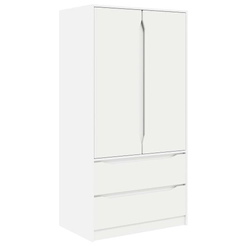 Гардероб Бял 79,5 x 49 x 156 см Инженерен дървен материал