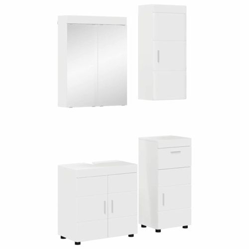 Комплект мебели за баня TULUM 4 pcs Лъскаво бяло