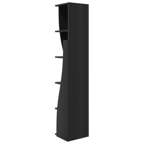 Ъглов шкаф 27,5x27x140см Инженерна дървесина Черно