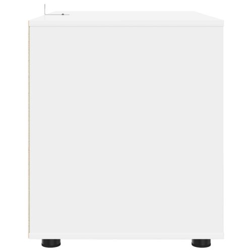 Шкаф за съхранение 80 x 48 x 57 см Инженерна дървесина Бяло