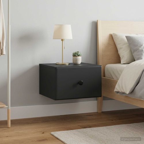 Спален шкаф с монтаж на стена 2 pcs Черно 34,5 x 33 x 20 см
