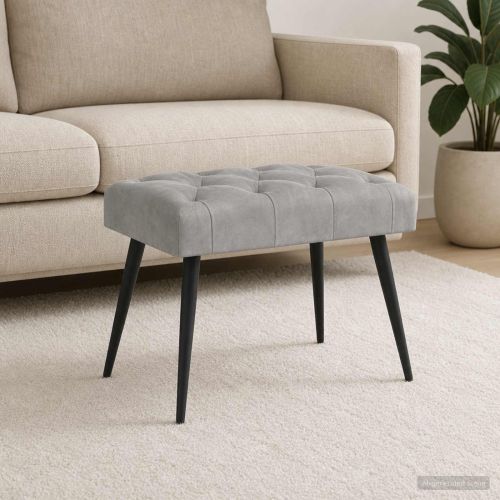 Пейка с копчета Светлосиво 60 x 40 x 45 см Кадифе