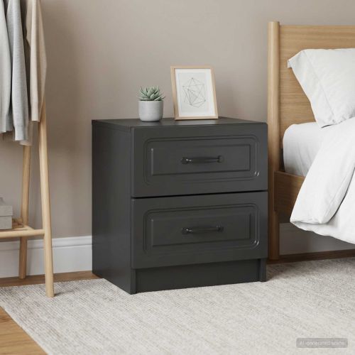 Нощен шкаф 2 pcs Черно 43 x 34,5 x 44,5 см Инженерна дървесина
