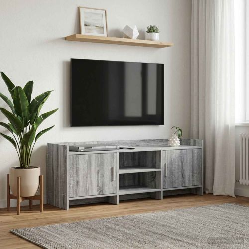 ТВ шкаф 130 x 33 x 47 см Сив Сонома Инженерна дървесина