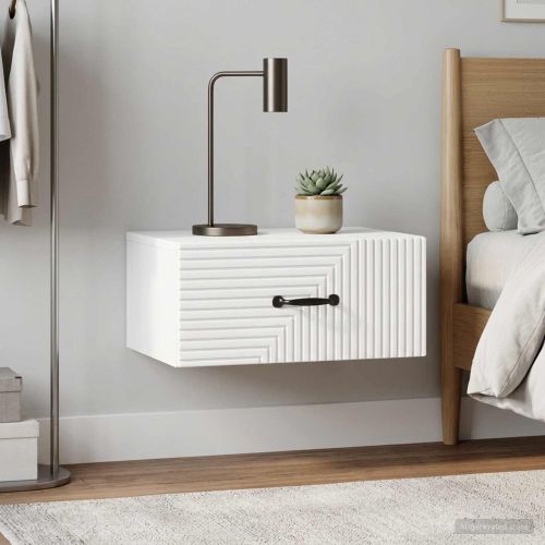 Спален шкаф с монтаж на стена 2 pcs Бял гланц 49 x 34,5 x 20 см
