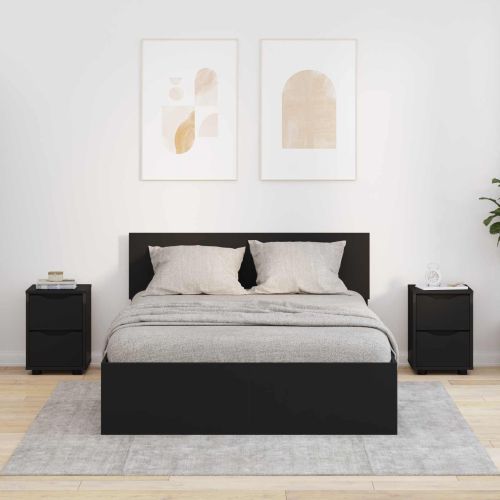 Нощни маси 2 pcs Черно 30,5 x 30 x 43 см Инженерно дърво