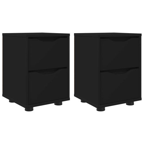 Нощни маси 2 pcs Черно 30,5 x 30 x 43 см Инженерно дърво