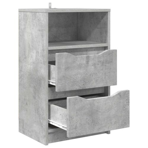 Нощно шкафче Циментено сиво 40 x 30 x 467 см Инженерно дърво