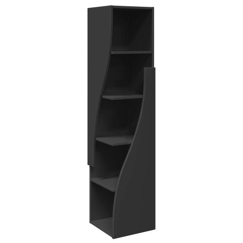 Ъглов шкаф 32x32x140см Инженерна дървесина Черно