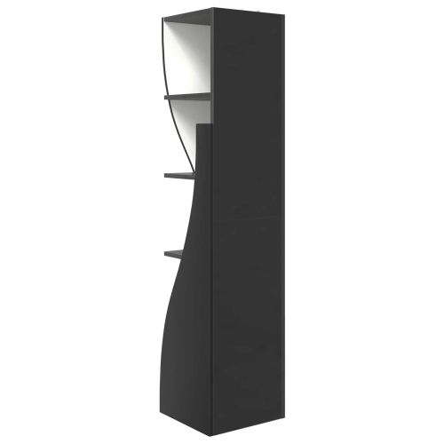 Ъглов шкаф 32x32x140см Инженерна дървесина Черно