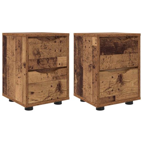 Нощни маси 2 pcs Старо дърво 30,5 x 30 x 43 см Инженерно дърво