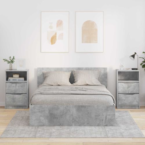 Нощни маси с чекмедже 2 pcs Циментено сиво 40 x 30 x 467 см