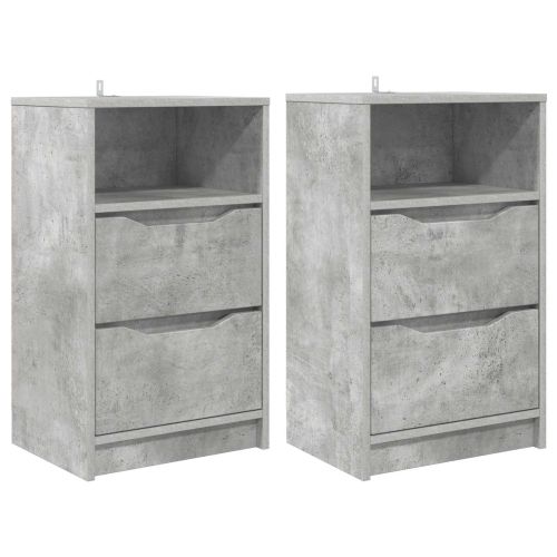 Нощни маси с чекмедже 2 pcs Циментено сиво 40 x 30 x 467 см