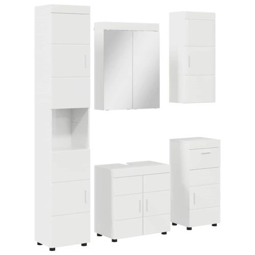 Комплект мебели за баня TULUM 5 pcs Лъскаво бяло