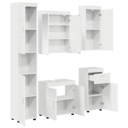 Комплект мебели за баня TULUM 5 pcs Лъскаво бяло