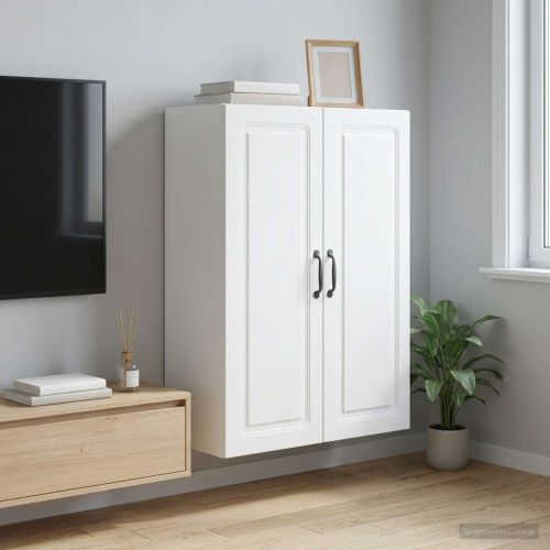 Стенно шкафче 66 x 34,5 x 90 см Инженерна дървесина Бяло