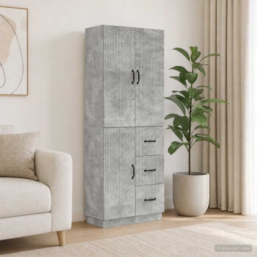 Комплект шкафове 2 pcs Бетонно сиво Инженерна дървесина