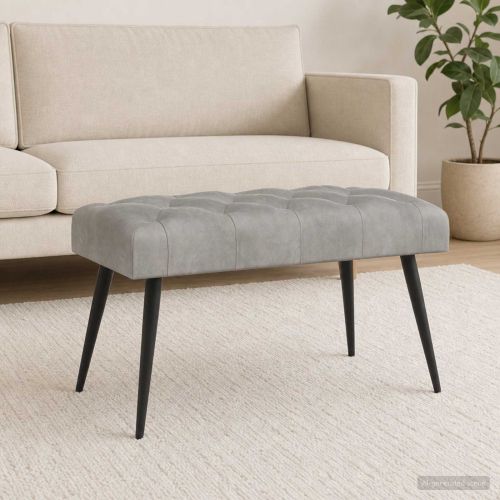 Пейка с копчета Светлосиво 80 x 40 x 46 см Кадифе