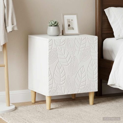 Нощно шкафче 2 pcs Бяло 43 x 34,5 x 50 см Инженерна дървесина