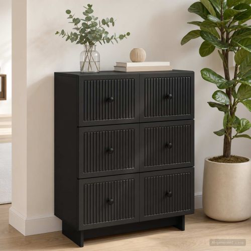 Чекмеджетен шкаф Черно 66 x 34,5 x 90 см Инженерна дървесина