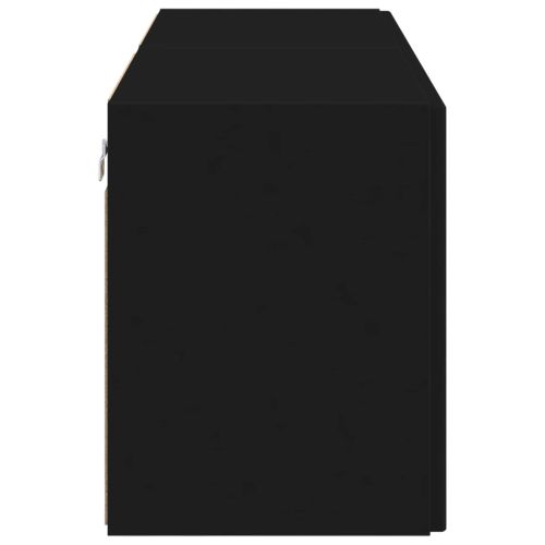TV стенен шкаф 2 pcs Черно 59,5 x 31 x 40 см Инженерно дърво