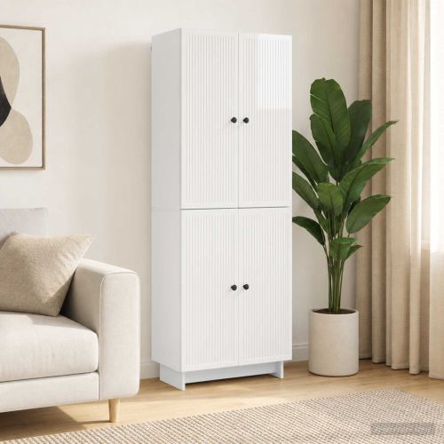 Комплект шкафове 2 pcs Бял гланц 66 x 34,5 x 90 см