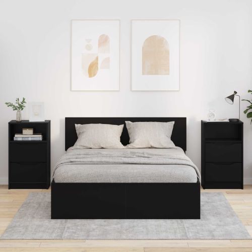 Нощни маси 2 pcs Черно 40 x 30 x 467 см Инженерно дърво