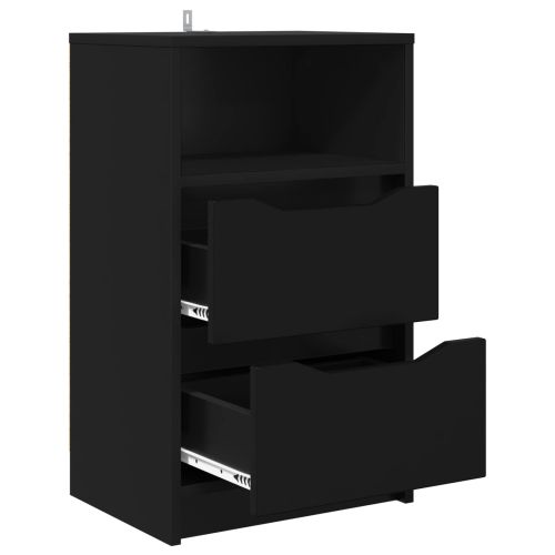 Нощни маси 2 pcs Черно 40 x 30 x 467 см Инженерно дърво