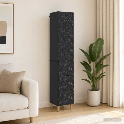 Комплект шкафове 2 pcs Черно 33 x 34,5 x 90 см