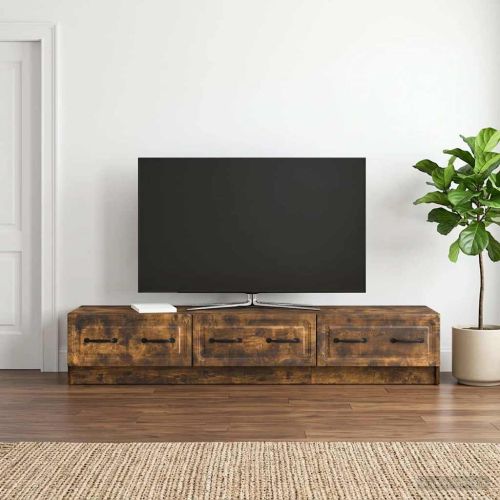 ТВ шкаф Опушен дъб 147 x 34,5 x 27 см Инженерна дървесина