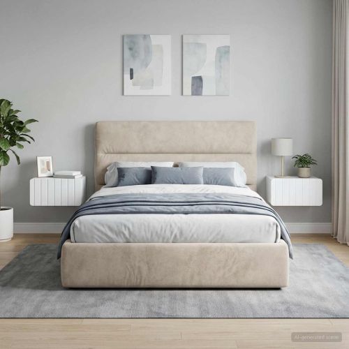 Спален шкаф с монтаж на стена 2 pcs Бяло 49 x 34,5 x 24 см