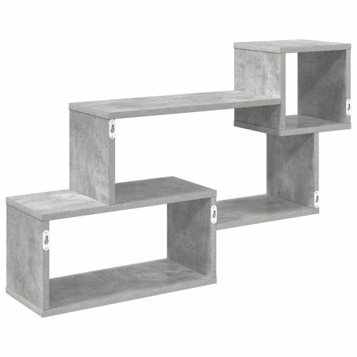 Плаващ рафт Монтиране на стена Бетонно сиво 87 x 20 x 55 см