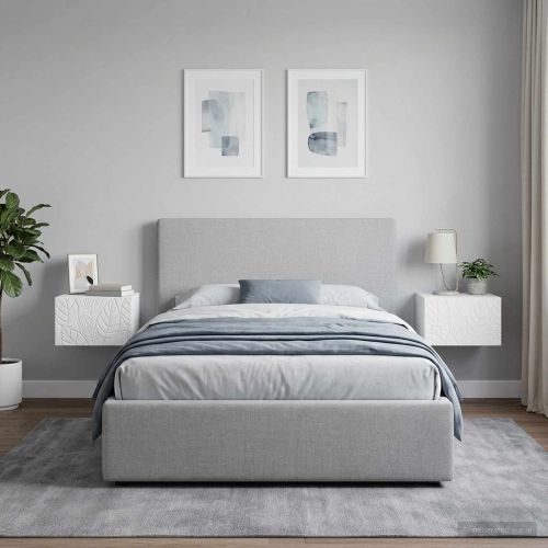 Спален шкаф с монтаж на стена 2 pcs Бяло 49 x 34,5 x 20 см