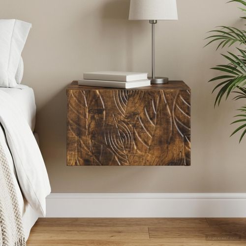 Спален шкаф с монтаж на стена Опушен дъб 49 x 34,5 x 20 см