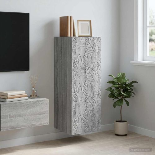 Стенно шкафче Сив Сонома 33 x 34,5 x 90 см Инженерна дървесина
