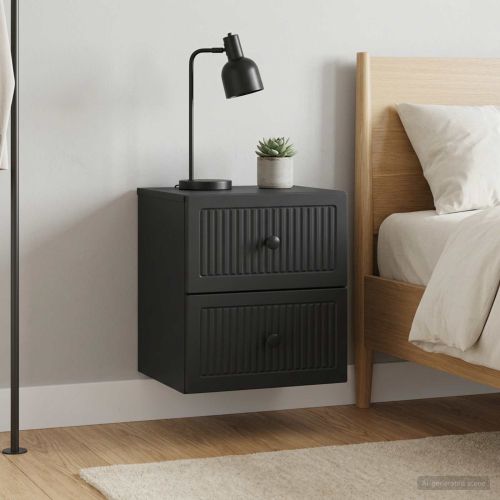 Спален шкаф с монтаж на стена 2 pcs Черно 33 x 34,5 x 40 см