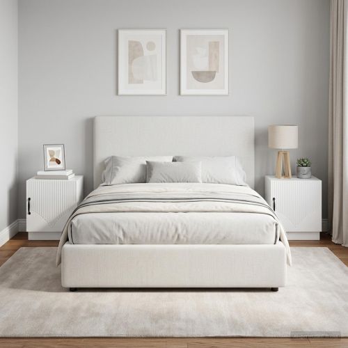 Нощно шкафче 2 pcs Бял гланц 43 x 34,5 x 47 см