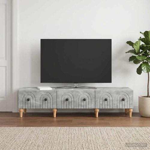 ТВ шкаф Бетонно сиво 147 x 34,5 x 30 см Инженерна дървесина