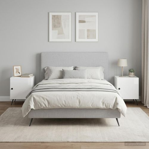 Нощен шкаф 2 pcs Бял гланц 43 x 34,5 x 50 см