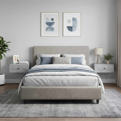 Нощен шкаф с чекмедже 2 pcs Бетонно сиво 49 x 34,5 x 20 см