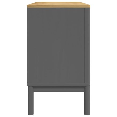 Сайдборд FLORO, сив, 114x43x74 см, борово дърво масив