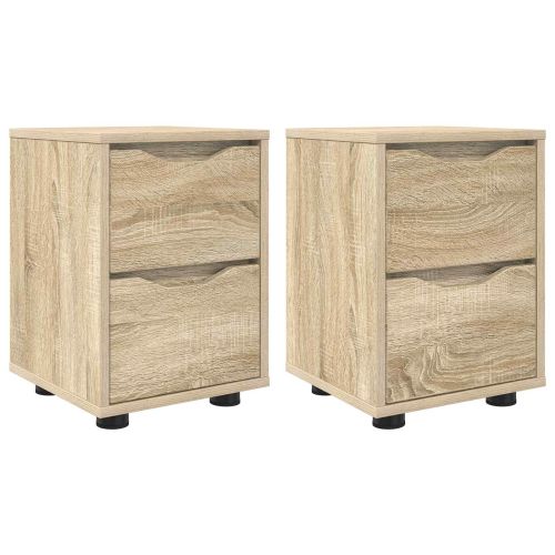 Нощни маси 2 pcs Сонома дъб 30,5 x 30 x 43 см Инженерно дърво