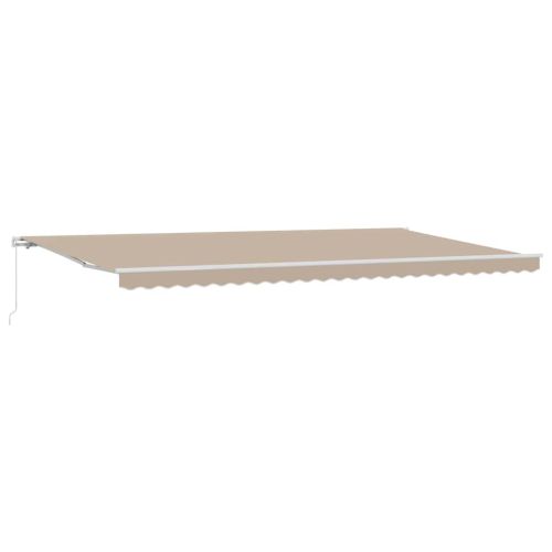Прибираща се тента Бежово 600 × 300 cm Полиестер и алуминий