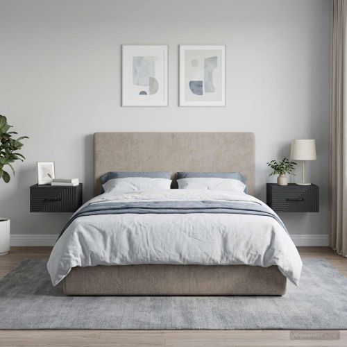 Спален шкаф с монтаж на стена 2 pcs Черно 34,5 x 33 x 20 см