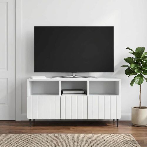 ТВ шкаф с чекмедже Бяло 102 x 34,5 x 50 см Инженерна дървесина