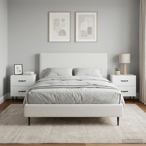 Нощен шкаф 2 pcs Бяло 43 x 34,5 x 47,5 см Инженерна дървесина