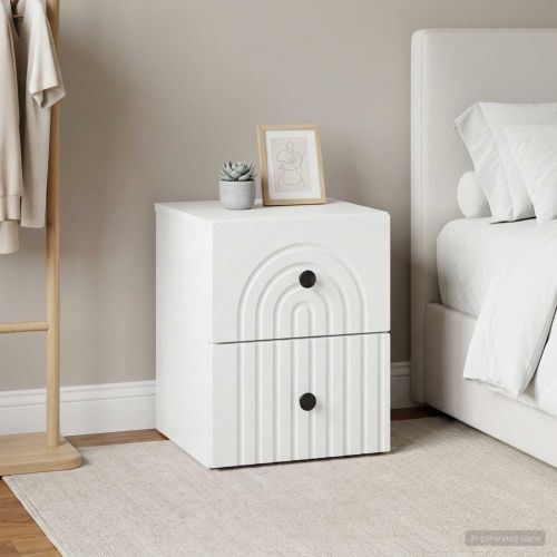 Спален шкаф с монтаж на стена 2 pcs Бяло 33 x 34,5 x 40 см